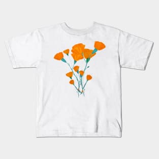 Orange Wildflower Kids T-Shirt